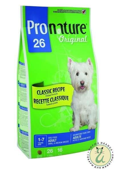 Pronature 26 корм для собак мелких и средних пород, цыпленок