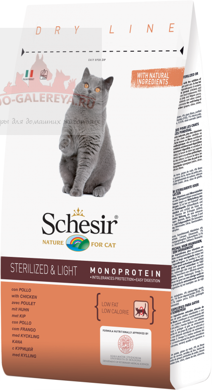 Schesir сухой корм для кошек стерилизованных и с избыточным весом