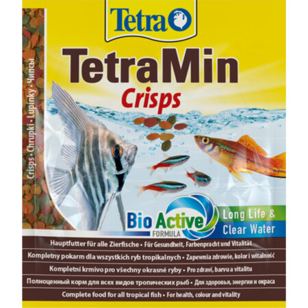 TETRA MIN CRISPS основной корм для всех видов декоративных рыб.