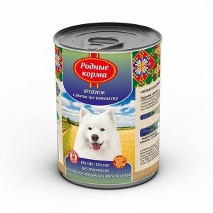 РОДНЫЕ КОРМА ЕЛЕЦ консервы для собак ягненок с рисом по-кавказски