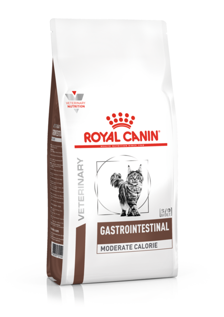 ROYAL CANIN VD GASTRO INTESTINAL MODERATE CALORIE GIM35 400 г ветеринарная диета для кошек с пониженным содержанием жира, при воспалении кишечника, нарушении перевариваемости