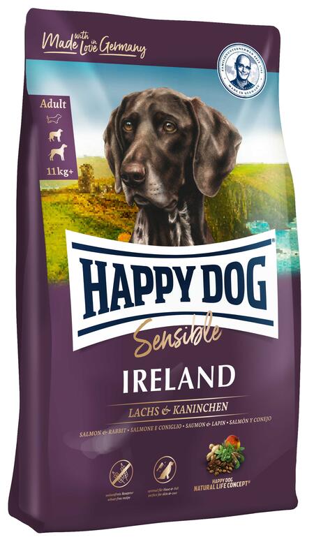 HAPPY DOG Supreme Irland сухой корм для взрослых собак с лососем и кроликом