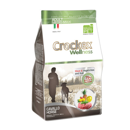 CROCKEX Wellness 12 кг Корм сухой для собак средних и крупных пород конина с рисом