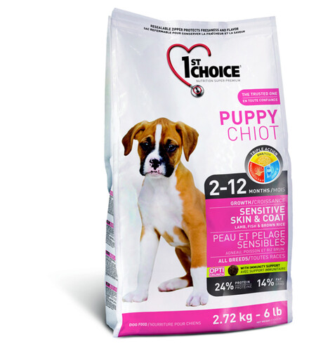1st CHOICE Puppy Shiot Sensitive Skin & Coat корм для щенков с чувствительной кожей и шерстью ягненок с рыбой и рисом