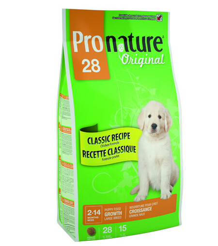 Pronature 28 корм для щенков крупных пород, цыпленок 
