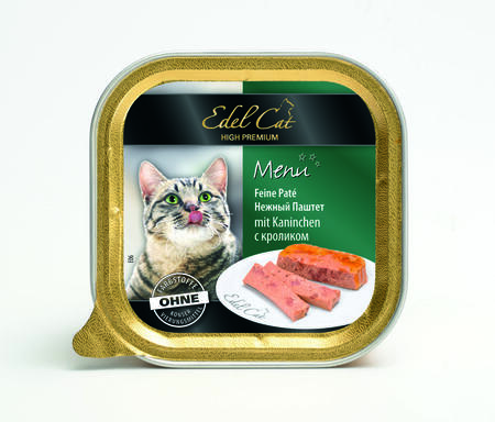 EDEL CAT 100 г консервы для кошек нежный паштет кролик ламистер