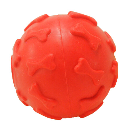 HOMEPET TPR Ф 6 см игрушка для собак мяч с рисунком косточки с пищалкой