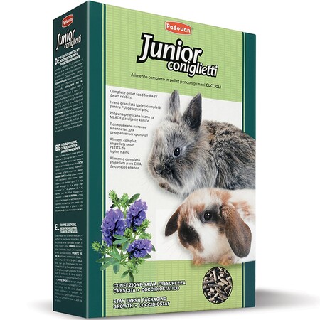 PADOVAN JUNIOR Coniglietti 850 г корм для молодых декоративных кроликов комплексный основной