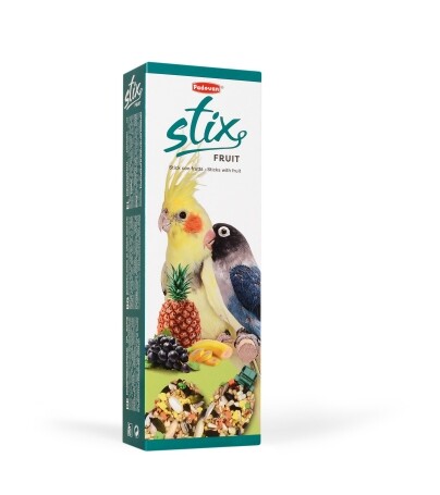 PADOVAN STIX FRUIT 100 г лакомые палочки для средних попугаев фруктовые.