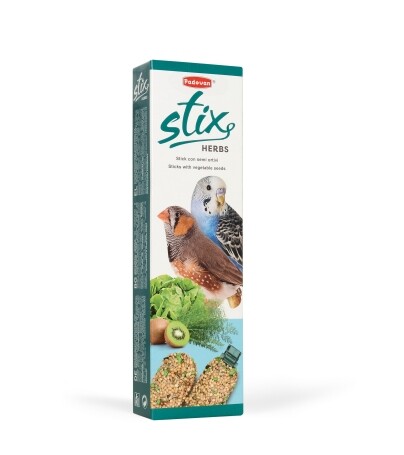 PADOVAN STIX HERBS Cocorite Esotici 60 г лакомые палочки для волнистых попугаев и экзотических птиц растительные с витамином С.