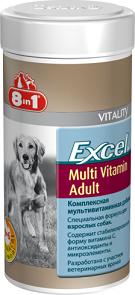 8 IN 1 Excel Multi Vit - Adult 70 таб комплексная мультивитаминная добавка для взрослых собак.