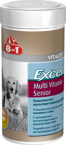 8 IN 1 Excel Multi Vit - Senior 70 таб комплексная мультивитаминная добавка для пожилых собак.
