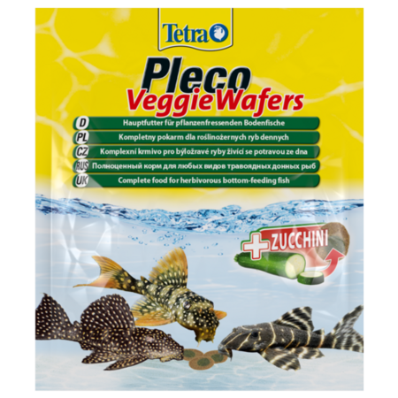 TETRA PLECO VEGGIE WAFFERS 15 г корм-пластинки для донных рыб с добавлением цукини.