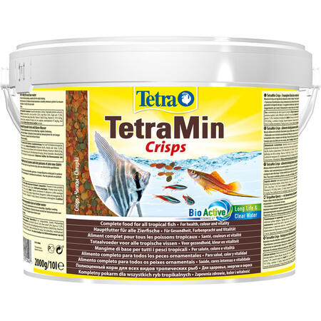 TETRA MIN PRO CRISPS 10 л корм для всех видов донных рыб в виде чипсов в ведре.