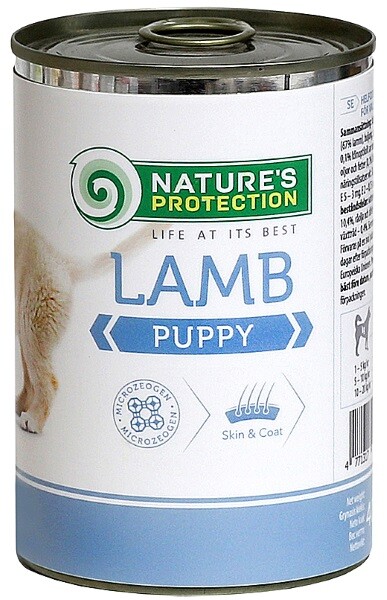 NATURE’S PROTECTION PUPPY LAMB 400г консервы полнорационное питание с мясом ягненка для щенков всех пород ягненок