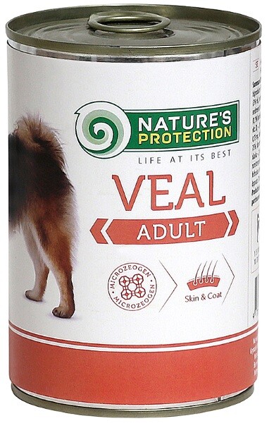 NATURE’S PROTECTION ADULT VEAL 400г консервы полнорационное питание с телятиной для взрослых привередливых собак
