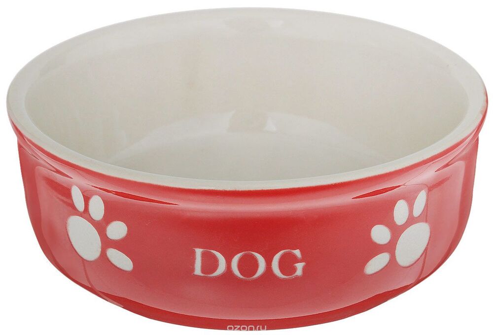 NOBBY DOG 0,24л 13,5 см x 5 см миска красная с рисунком керамика