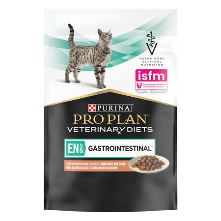 PRO PLAN® VETERINARY DIETS EN ST/OX Gastrointestinal 85 г корм для кошек при расстройствах пищеварения, с лососем, в соусе