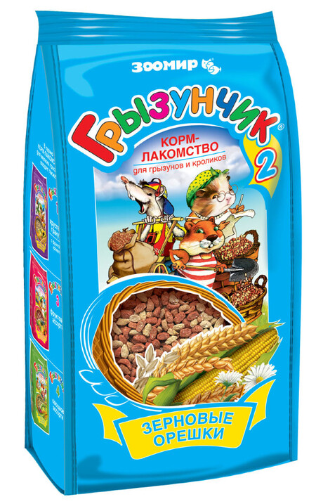 ЗООМИР `Грызунчик 2` Зерновые орешки корм для грызунов 2.5кг