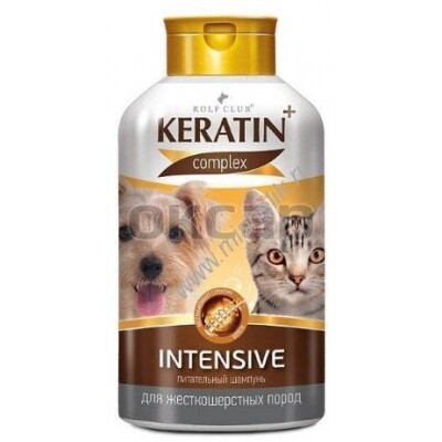 KERATIN+ 400 мл шампунь Intensive для жесткошерстных кошек и собак