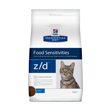 Hill`s Prescription Diet z/d Food Sensitivities 2 кг сухой корм для кошек с острыми пищевыми аллергиями