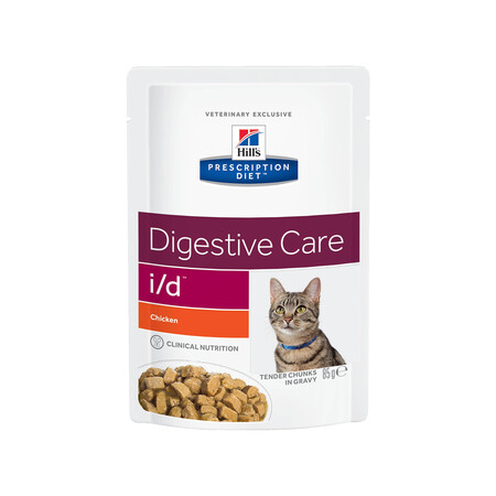 Hill`s Prescription Diet i/d Digestive Care 85 г пауч для кошек с расстройствами пищеварения курица кусочки в соусе