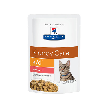 Hill`s Prescription Diet k/d Kidney Care 85 г пауч для кошек с заболеваниями почек лосось кусочки в соусе