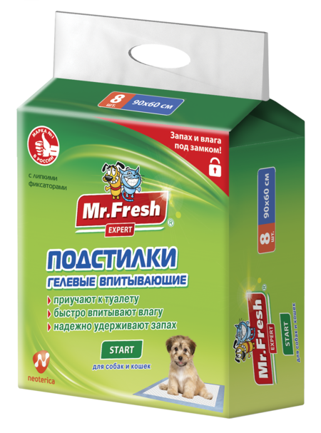 Mr.Fresh Start Expert 8 шт 90х60 см подстилки для ежедневного применения