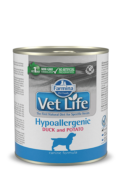 FARMINA VET LIFE NATURAL DIET DOG HYPOALLERGENIC DUCK & POTATO 300 г консервы паштет диета гипоаллергеная для собак утка с картофелем