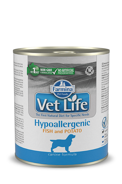 FARMINA VET LIFE NATURAL DIET DOG HYPOALLERGENIC FISH & POTATO 300г консервы паштет диета гипоаллергенная для собак рыба с картофелем