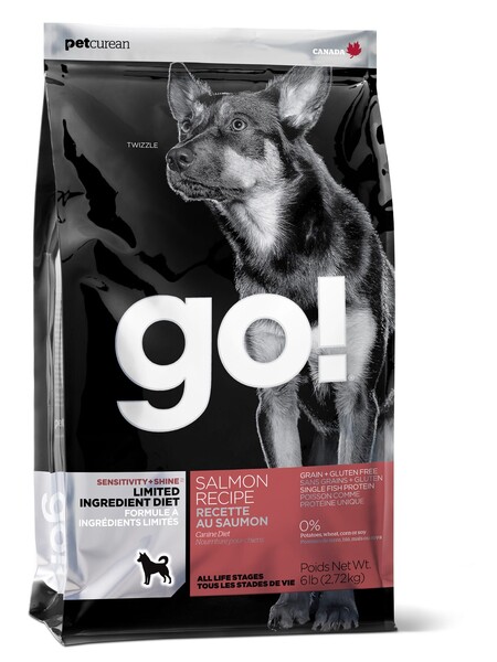 GO! Sensitivity + Shine LID Salmon Dog Recipe, Grain Free, Potato Free 24/12 корм беззерновой для щенков и собак с лососем для чувствительного пищеварения