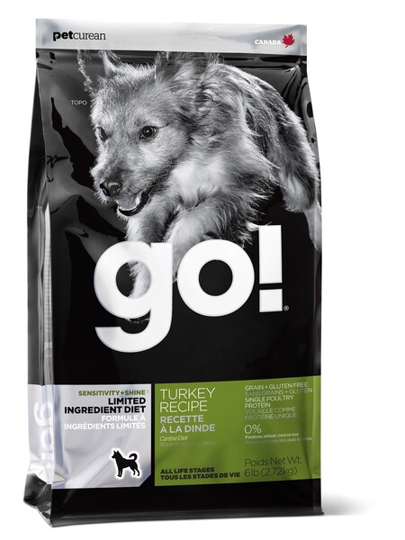 GO! Sensitivity + Shine LID Turkey Dog Recipe 26/14 корм беззерновой для щенков и собак с индейкой для чувствительного пищеварения