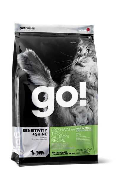 GO! Sensitivity + Shine Grain Free Freshwater Trout&amp;Salmon Cat Recipe 48/18 беззерновой для котят и кошек с чувствительным пищеварением форель, лосось