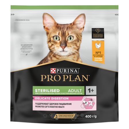 Pro Plan Sterilised Adult DELICATE DIGESTION сухой корм для взрослых стерилизованных кошек с чувствительным пищеварением, с высоким содержанием курицы
