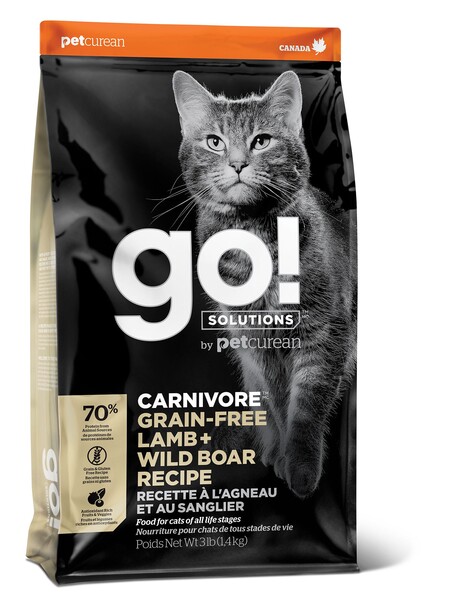 GO! CARNIVORE GF Lamb + Wild Boar Recipe CF 42/15 беззерновой для котят и кошек с ягненком и мясом дикого кабана
