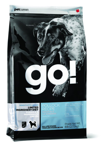GO! Sensitivity + Shine LID Pollock Dog Recipe, Grain Free, Potato Free 24/12 корм беззерновой для щенков и собак с минтаем для чувствительного пищеварения