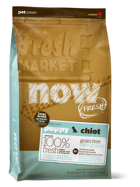 NOW FRESH Puppy Large Breed Recipe Grain Free 29/16 корм беззерновой для щенков крупных пород с индейкой, уткой и овощами