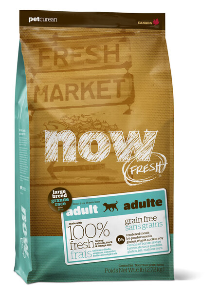 NOW FRESH Adult Large Breed Recipe Grain Free 27/13 корм беззерновой для взрослых собак крупных пород с индейкой, уткой и овощами
