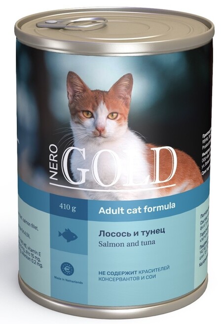 NERO GOLD консервы для кошек лосось и тунец