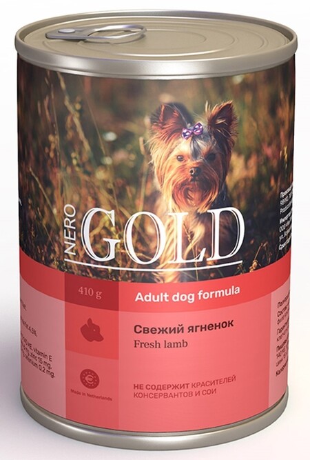 NERO GOLD консервы для взрослых собак свежий ягненок