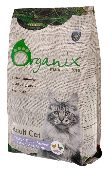Organix Сух.корм Для кошек: курица, утка и лосось (Adult Cat Chicken, Duck, Salmon)