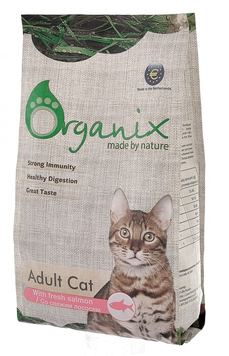Organix Сух.корм Для кошек с чувствительным пищеварением: свежий лосось (Adult Cat Fresh Salmon)