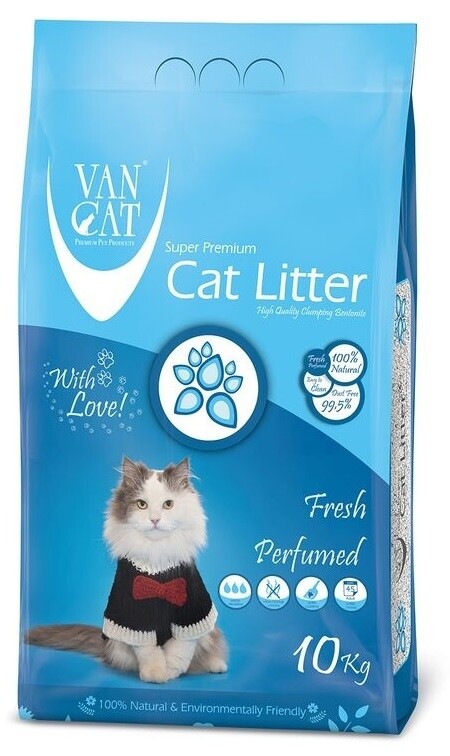 Van Cat Fresh комкующийся наполнитель для кошачьих туалетов без пыли с ароматом весенней свежести