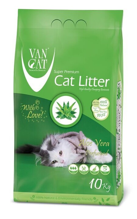 Van Cat Aloe Vera комкующийся наполнитель для кошачьих туалетов без пыли с ароматом алоэ вера