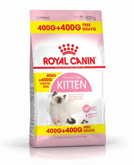 ПРОМО ЖИРАФ ROYAL CANIN Kitten 400 г + 400 г корм для котят в возрасте до 12 месяцев