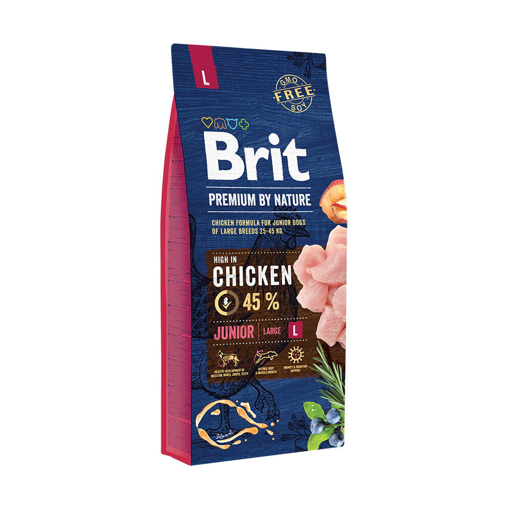 Сухой корм brit premium junior l для молодых собак крупных пород