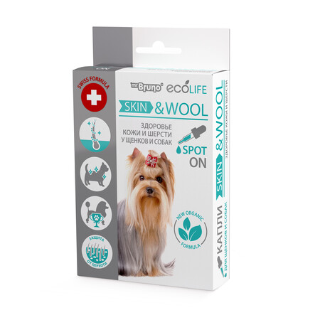 Mr.BRUNO Ecolife Skin & Wool 10 мл капли для щенков и собак для здоровья кожи и шерсти