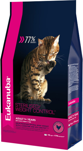 EUKANUBA ADULT STERILISED WEIGHT CONTROL сухой корм для взрослых кошек с избыточным весом и стерилизованных