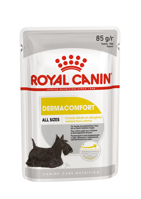 ROYAL CANIN DERMACOMFORT POUCH LOAF 85 г пауч влажный корм для собак с чувствительной кожей, склонной к раздражениям и зуду