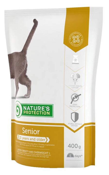 NATURE’S PROTECTION Senior 400г полнорационное сбалансированное питание для кошек от 10 лет и старше